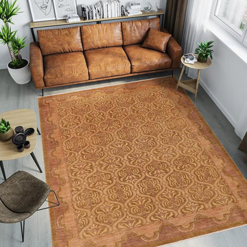 handmade Transitional Kafkaz Chobi Ziegler Green Tan Hand Knotted RECTANGLE 100% WOOL area rug 9 x 13